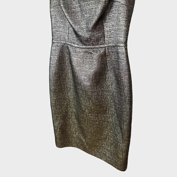 Rickie Freeman for Teri Jon Metallic Off-Shoulder Cocktail Dress Size 6 Formal - Picture 6 of 13